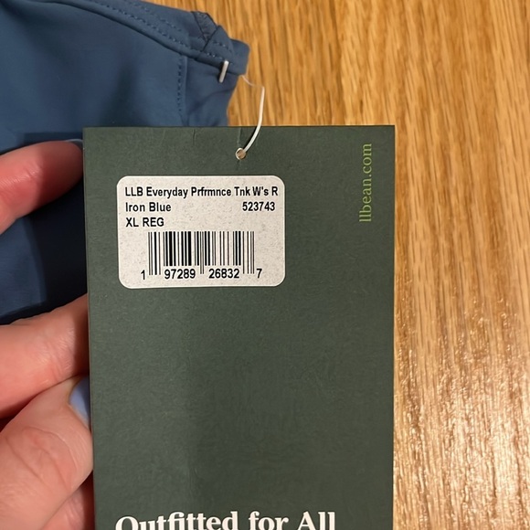 NWT L.L. Bean Everyday Performance Tank Top Iron Blue Sz XL - Picture 3 of 9